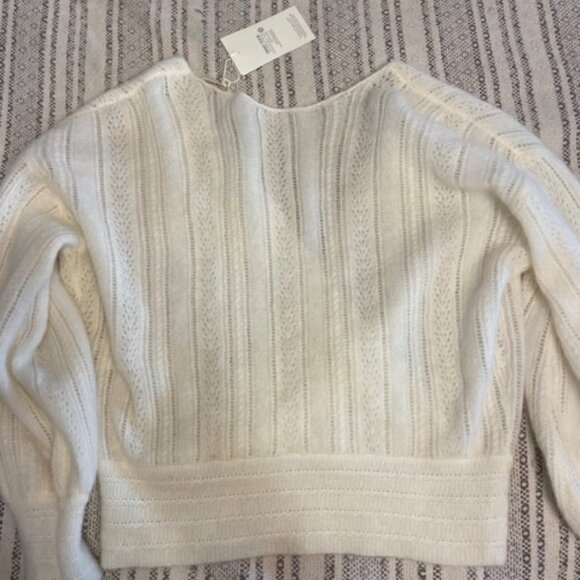 Sezane Ivory V-Neck Sweater - Picture 2 of 10